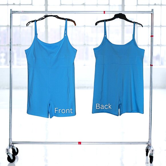 SO Sporty Seamed Unitard Strap Workout One Piece Sleeveless Short Romper XL - Picture 11 of 12